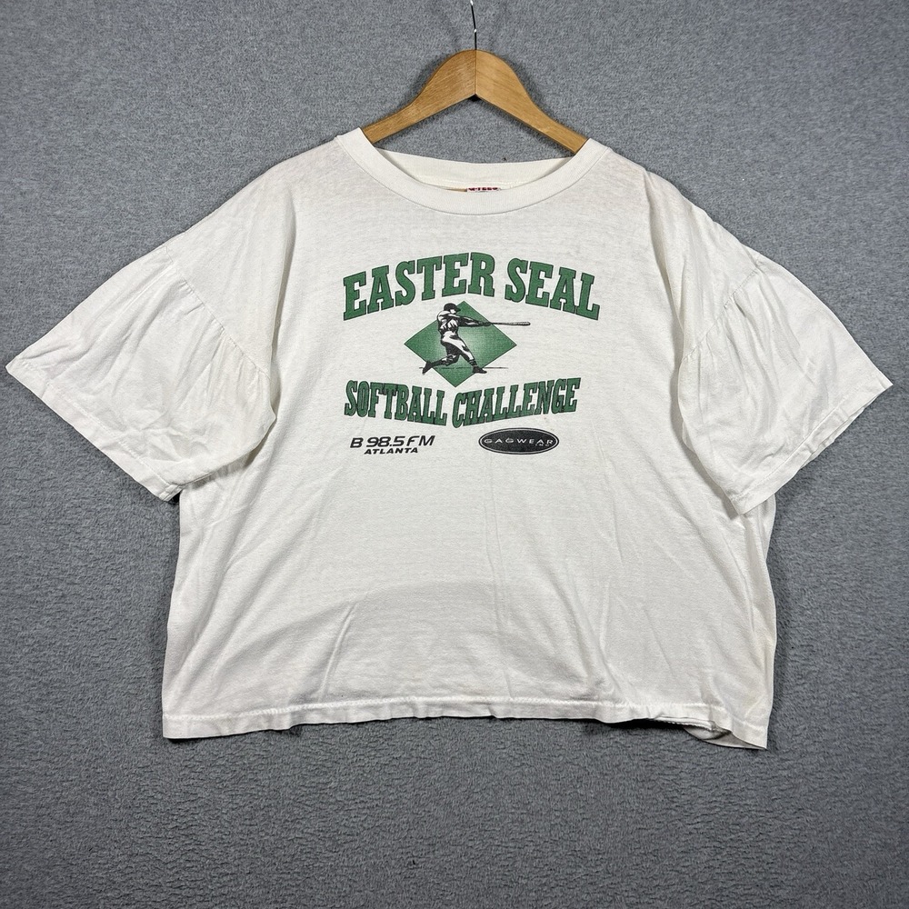 Vintage90s Easter Seal Softball Challenge T Shirt B98.5 FM Atlanta Single Stitch